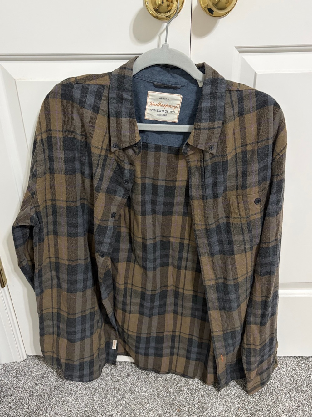 Weatherproof plaid flannel button down mens size x large shirt